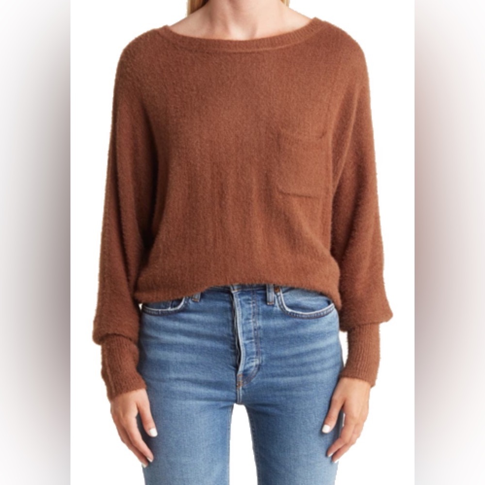 Caslon Plush Dolman Sleeve Pullover